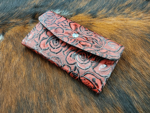 Tri Fold Wallet - Red Rose #12