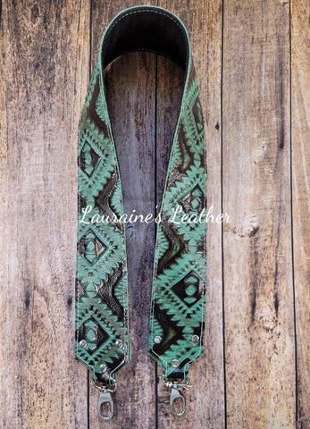 #40 Purse Strap - Aztec Turquoise Copper