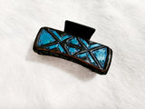 Large Hair Clip - #04 Black and Teal