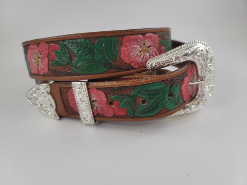 Hand Tooled Woman's Belt