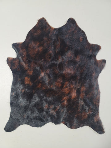 Mini Cowhide - #06 -- Black and Brown Dapple